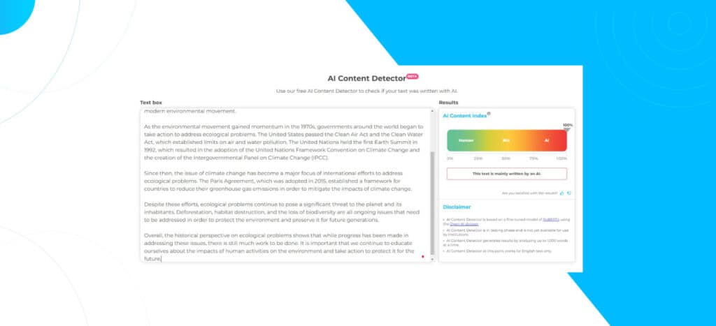 AI Content Detector - detecting if a text is AI generated